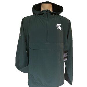 Michigan State Spartans Hooded Wind Light Jacket L Pullover new NCAA
